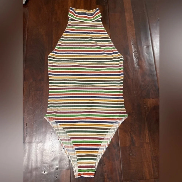 Urban Outfitters Out From Under Striped Bodysuit Size Medium‎ - Picture 1 of 8
